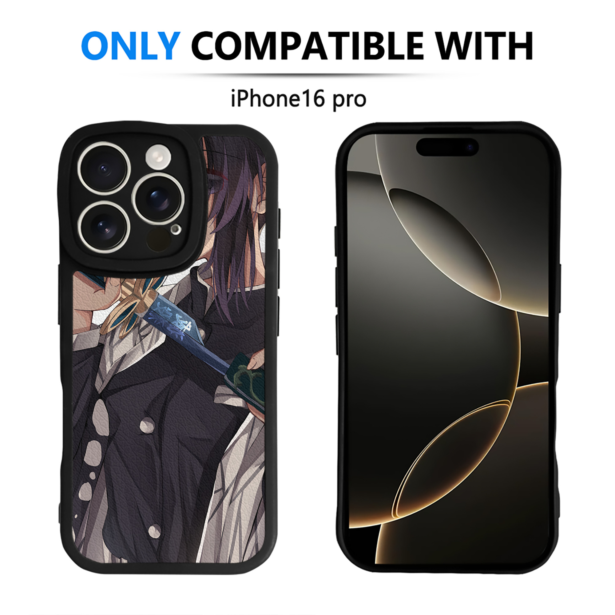 （画像用） 鬼滅の刃（きめつのやいば）蟲柱-胡蝶 しのぶ／こちょう しのぶ Kochou Shinobu 【iPhone 16シリーズ対応】シリコンスマホケース（レザー調） 材質：シリコン